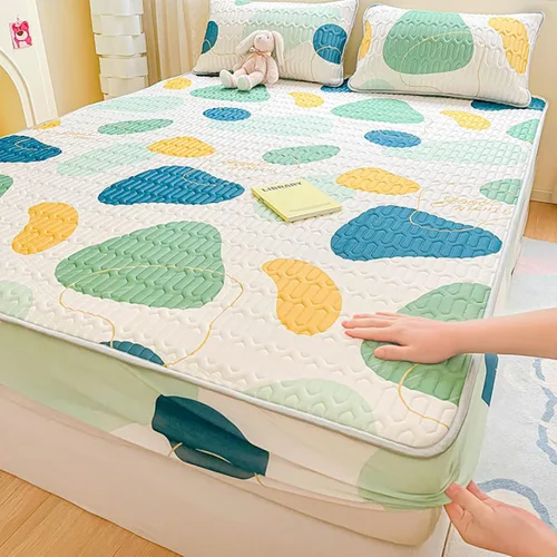 Vista 24 de FCLDESHOP Comfort Hotel - Sábana bajera ajustable de bolsillo profundo, juego de sábanas bajeras y fundas de almohada de seda de hielo de látex