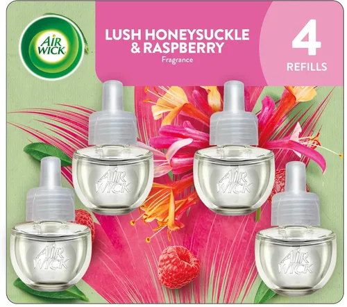 Air Wick - Recambios para enchufar, madreselva exuberante y frambuesa