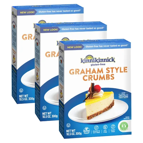 Vista 8 de Kinnikinnick - Migas estilo Graham - Sin gluten, amigables con alergias, veganas, migas de galleta Graham - Cajas de 10.5 oz - Pack de 2