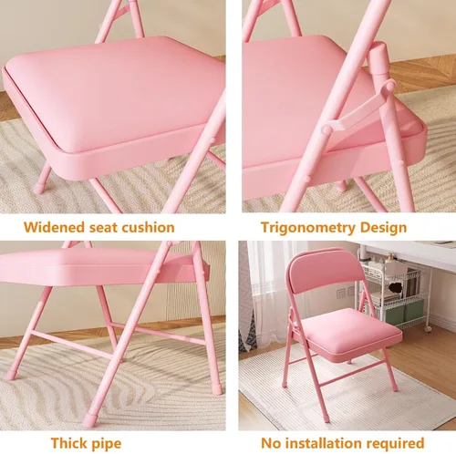 Vista 7 de Folding Chairs with Padded Seats - Portable Stackable Commercial Seating for Indoor and Outdoor Events, Weddings, Offices, Kitchens, and Dining