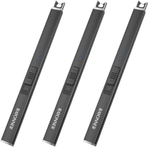 Vista 12 de Encendedor eléctrico con bloqueo de seguridad USB recargable a prueba de viento y sin llama de arco de plasma para rellenos de cestas de Pascua