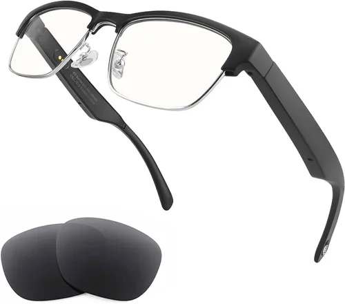 Vista 11 de Gafas inteligentes para hombres y mujeres – Gafas de sol de audio Bluetooth con lentes polarizadas – Auriculares inalámbricos, llamadas manos