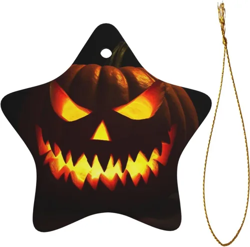 Vista 5 de Christmas Ornament 2.9" Christmas Tree Ceramic Star Pendant Grimace Pumpkin Lantern Christmas Tree Hanging Ornament Accessories 2025 Christmas