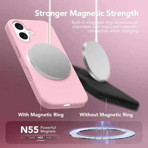 Vista 1357 de GONEZ Funda magnética para iPhone 14, compatible con Magsafe, con protector de pantalla + protector de cámara, forro de microfibra antiarañazos