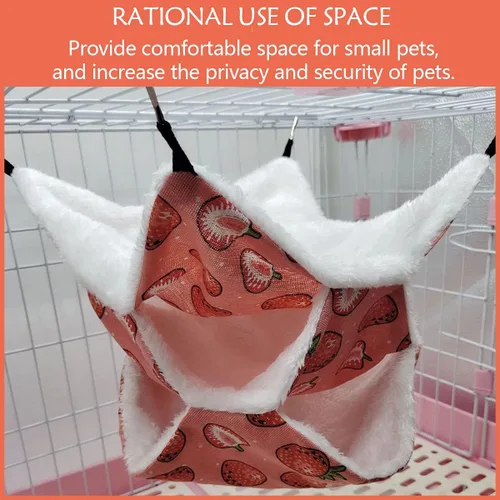 Vista 7 de LEFTSTARER Hamaca de triple capa para mascotas, jaula de animales para mascotas, accesorios para cama para ratas, conejillos de indias, hurón, 1