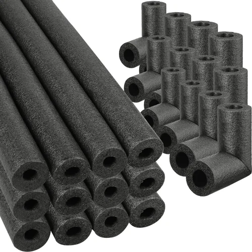 Vista 10 de Paquete de 4 Aislamiento de Tubería de Codo Tubo de Espuma Envoltorio Exterior Negro Cubiertas de Tubería Codos Tubería de Aislamiento Cubiertas