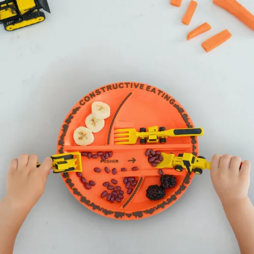 Vista 7 de Combo de construcción con conjunto de utensilios, plato e individual de Constructive Eating