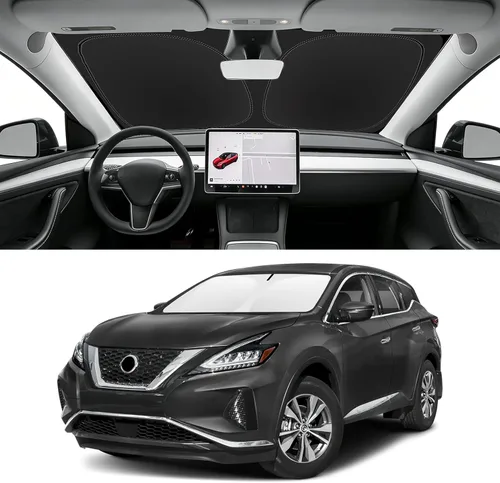 Vista 152 de Parasol plegable para parabrisas de ajuste a la medida, cubierta de ventana frontal que bloquea el sol y protege el automóvil de los rayos del sol