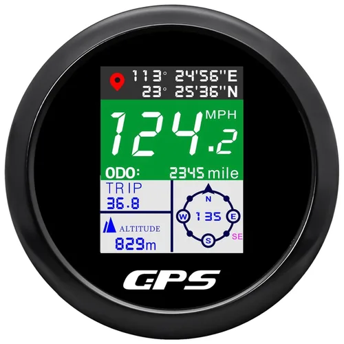 Velómetro GPS MAIMEIMI 85mm 3-3/8" Digital para Barco, Velómetro GPS, Velómetro Impermeable, MPH, Nudos y Km/h Ajustable para Auto, Marino, Camión y