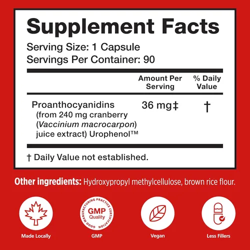 Vista 7 de Paquete de energía Utiva 36PAC 10% 30 días Paquete con 36 mg de PAC solubles de arándano (DMACA2) y 30B CFU Probiotic Power