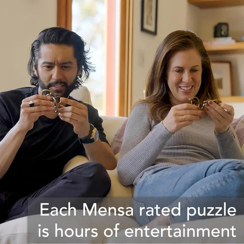 Vista 5 de BePuzzled Rompecabezas de metal Elk Hanayama Brainteaser Mensa nivel 6, para edades de 12 años en adelante