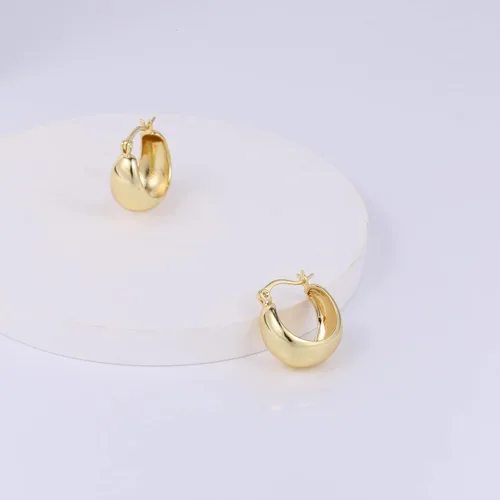 Vista 7 de Aretes de aro gruesos de oro de 14 quilates para mujer aros de plata esterlina hipoalergénicos gruesos con poste de plata de ley en oro real y plata