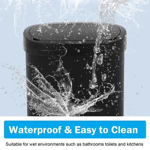 Vista 2 de Bigacc Cubo de basura de 13 galones con tapa, sensor de movimiento, cubo de basura de cocina, material plástico impermeable y a prueba de desorden