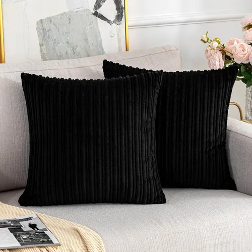 Vista 28 de UGASA - Juego de 2 fundas de almohada de terciopelo a rayas, funda decorativa para cojín con cremallera oculta para el hogar, sofá, dormitorio