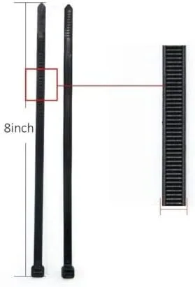 Vista 2 de MaxLLTo 8 "pulgadas resistente a los rayos UV de nylon plástico Cable Zip Wire Tie 40 lbs Negro Paquete de 100