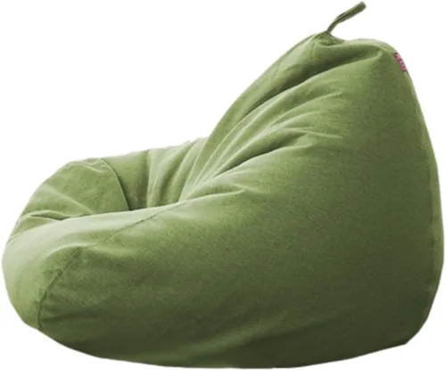 Vista 97 de NIBHZ Funda de hojaldre de pera sin relleno, de lino y algodón, con cojín de pera, puf, sofá perezoso, funda moldeable, verde, 27.6 x 31.5 in