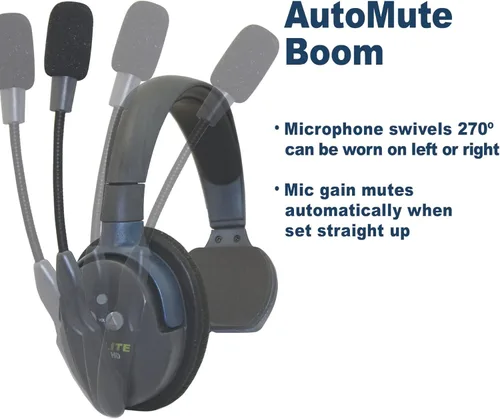 Vista 3 de EARTEC UL2D Ultralite-HD 2-Persona Full Duplex Wireless Intercom Headset Sistema de Comunicación, Auriculares de Doble Oído, Alcance de hasta 1000