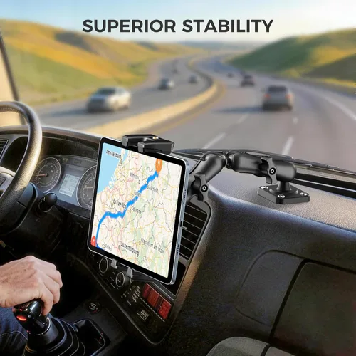 Vista 2 de OHLPRO Soporte para Tableta para Camión - Base de Perforación de Servicio Pesado - Soporte para Tableta para Tablero de Automóvil, Soporte para iPad