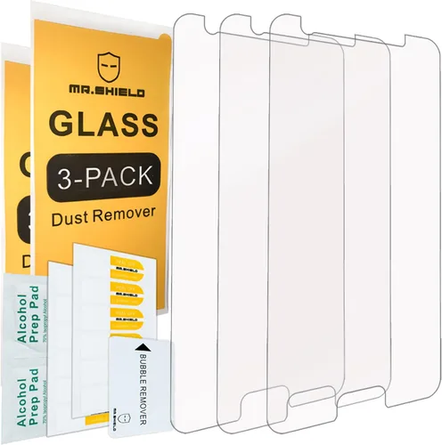 Vista 2 de Mr.Shield [Paquete de 3] Protector de pantalla diseñado para Samsung Galaxy J3 / J3V / J3 V (3ª generación) de 3ª generación (versión 2018)