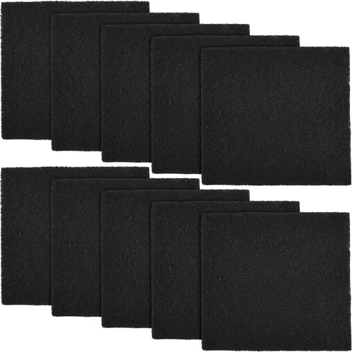 Paquete de 10 cajas de arena para gatos, filtros de carbón de repuesto, filtros de olor de carbono de 6 x 6.5 pulgadas, cajas y sartenes con capucha