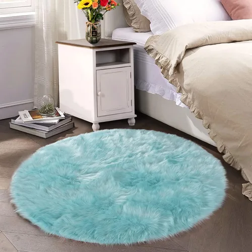Vista 34 de Latepis - Alfombra rectangular de piel sintética tipo lana de oveja suave y esponjosa de estilo bohemio para sala de estar, dormitorio y residencias