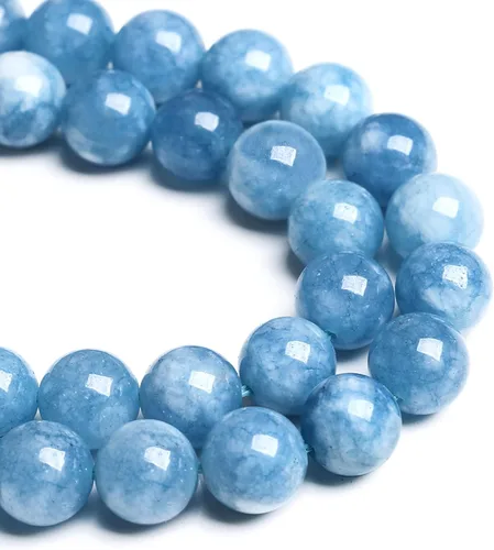 Vista 45 de 4MM 86 piezas Cuentas sueltas de piedra natural de amazonita calcedonia para hacer joyería DIY Pulsera Collar 1 hebra