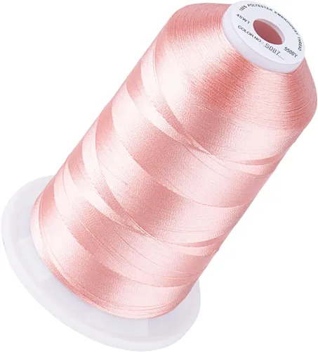 Vista 48 de Simthread 5500 yardas de hilo de bordar, 5000M de alto rendimiento 40WT 100% poliéster – 170+ colores vívidos, clasificado de alta velocidad