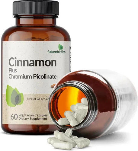 Vista 4 de Futurebiotics Cinnamon Plus Suplemento de picolinato de cromo, cromo de alta potencia, sin OMG, 60 cápsulas vegetarianas