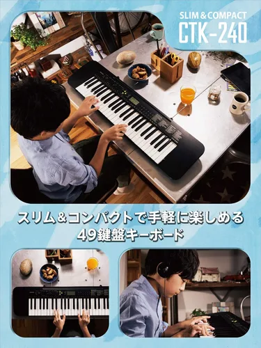 Vista 2 de CASIO Teclado eléctrico 49Black CTK-240 (importación de Japón)