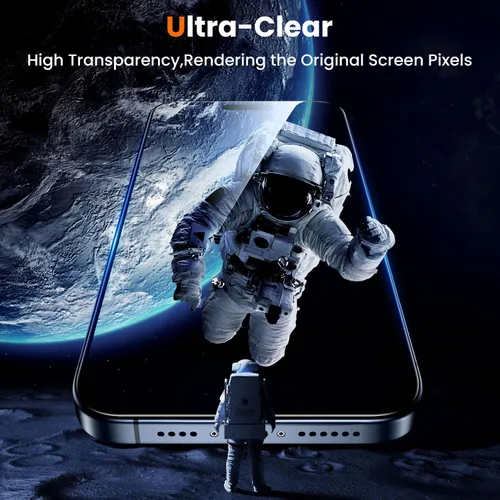 Vista 6 de UniqueMe Protector de pantalla para iPhone 15 – [Grado militar inastillable y dureza 9H+] Protector de pantalla 15 vidrio templado, protección