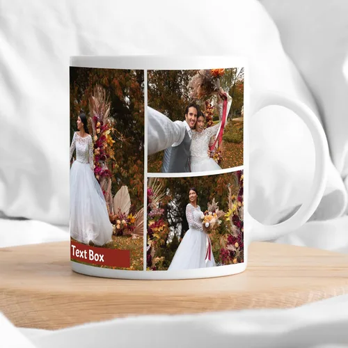 Vista 10 de Custom Ceramic Photo Mug - Personalized Coffee Cup - Customize with Images, Text, Photos, Logos - Taza de café personalizadas - Color and