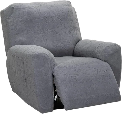 Vista 24 de CRFATOP Funda elástica para sillón reclinable, 4 piezas, fundas impresas para silla reclinable de 1 asiento, colección Fallon, protector de muebles