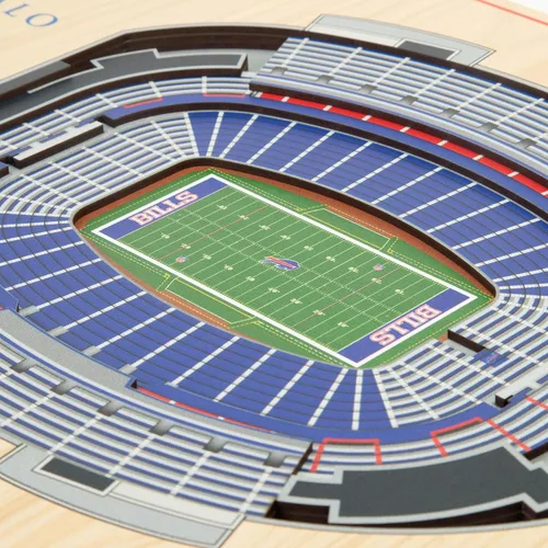 Vista 3 de YouTheFan Arte de pared de 5 capas con vista del estadio de la NFL