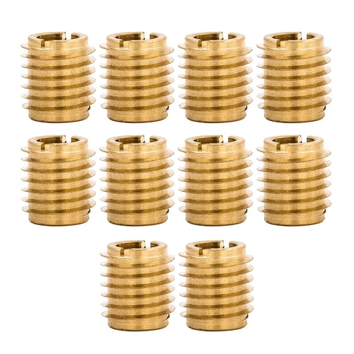 Vista 19 de E-Z LOK Inserto roscado para cuchillo para madera dura, insertos de rosca de latón, 10-24 roscas internas, 0.500 pulgadas de longitud, paquete de 25
