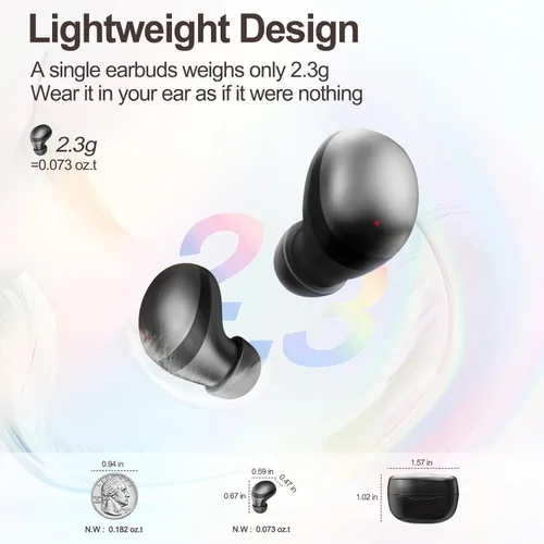 Vista 4 de Sleep Earbuds Wireless Bluetooth, Invisible Mini Hidden Headphones for Side Sleepers, Small Earbuds for Sleep Work Exercise (Black)