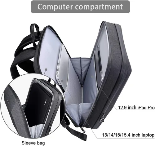 Vista 3 de Smatree Mochila impermeable Man Tech de 15.6 a 16 pulgadas para MacBook Pro M4 2024/M3 2023/M2 A2991 A2780 A2485, ROG Zephyrus G15/Zephyrus Duo 15
