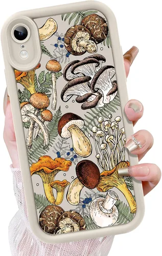 Vista 61 de KANGHAR - Funda negra para iPhone 7/8/SE, diseño de arte de hongos lindo, TPU suave, a prueba de golpes, funda protectora para mujeres y niñas