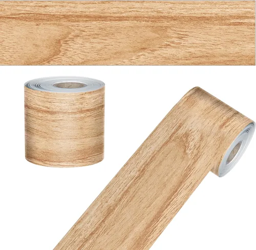 Vista 16 de Carson Dellosa Farmhouse 65 pies de bordes para tablón de anuncios de grano de madera blanca, 1 rollo de ribete rústico para pizarra enrollable