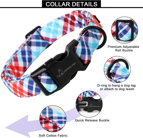 Vista 193 de Aring Pet Collar de algodón, ligero y ajustable, con hebilla de liberación rápida para perros pequeños, medianos y grandes, para cachorros, XS