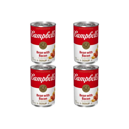 Vista 8 de Campbell's - Sopa condensada de frijol con tocino, sabor natural ahumado añadido, lata de 11.25 oz