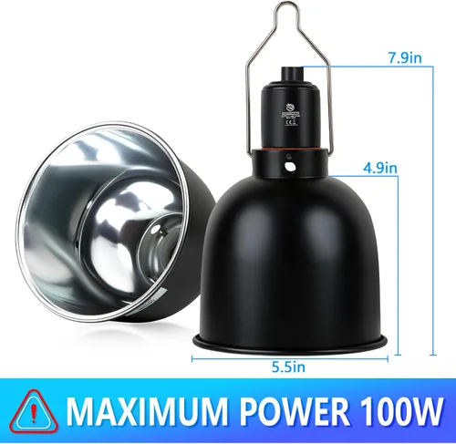 Vista 2 de Accesorio de Luz para Reptiles, Accesorio de Lámpara de Calor de Cúpula Profunda con Reflexión Óptica de 5.5 pulgadas, Accesorio de Lámpara de Calor