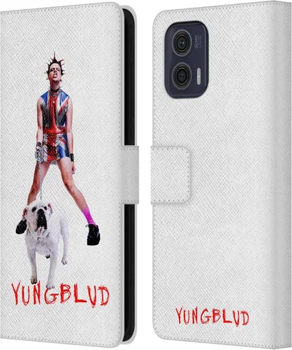 Vista 11 de Head Case Designs Officially Licensed Yungblud Face Graphics Leather Book Wallet Case Cover Compatible with Motorola Moto G73 5G