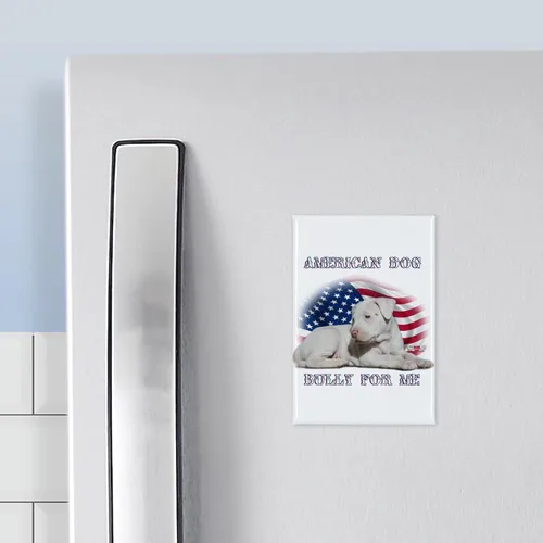 Vista 3 de CafePress Bully For Me, imán rectangular de perro americano, imán para refrigerador de 3 x 2 pulgadas
