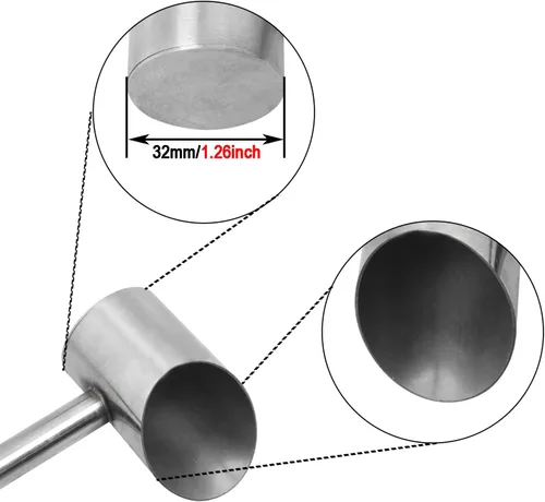Vista 3 de Modelos de gran calibre de plata de acero inoxidable cuchara de azúcar para algodón de azúcar de mango largo cuchara de azúcar de algodón de azúcar