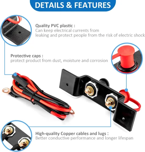 Vista 6 de Wsays Kit de reubicación de terminales de poste de salto de batería UTV, herramienta de batería de carga rápida compatible con Can-Am X3 UTV, ATV