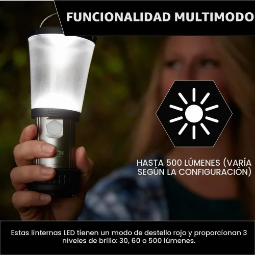 Vista 3 de Cascade Mountain Tech Linterna LED plegable IPX4 resistente al agua con 4 modos de luz, paquete de 3, negro/plateado