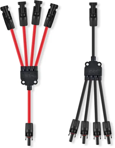Vista 11 de Conectores solares en Y, adaptador paralelo de cable de 10AWG para panel solar (Rojo y Negro)