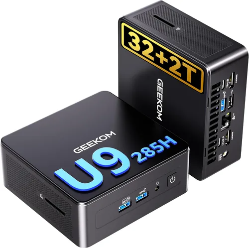 GEEKOM IT15, la mini PC AI más potente con Intel Ultra 9 285H (15ª generación) 99 Tops | 32GB DDR5, 2TB SSD | GPU Arc 140T | WiFi 7, pantalla