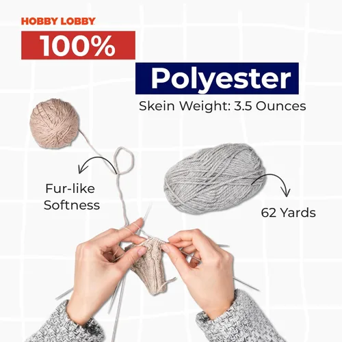 Vista 3 de Bee - Hilo súper voluminoso para tejer y tejer, madeja suave de 62 yardas de hilo 100% poliéster para mantas, sombreros y más, accesorios