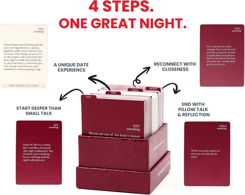 Vista 3 de Fecha de dopamina - 52 Ideas para citas nocturnas para parejas 180 Baraja de cartas para citas nocturnas con conversación, Actividades &